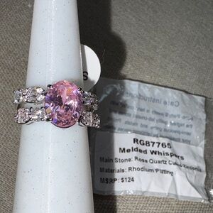 ✨NEW OG Ring✨ Bomb Party Rose Quartz CZ on Rhodium Plating